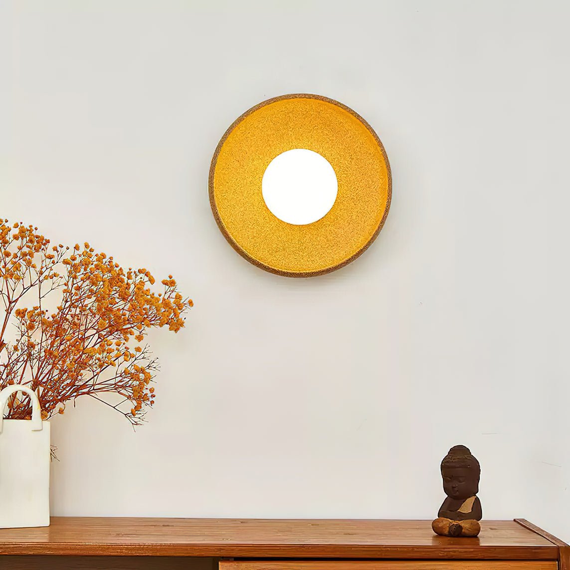Civarir Modern Minimalist Round Glass Ceramic Wall Light