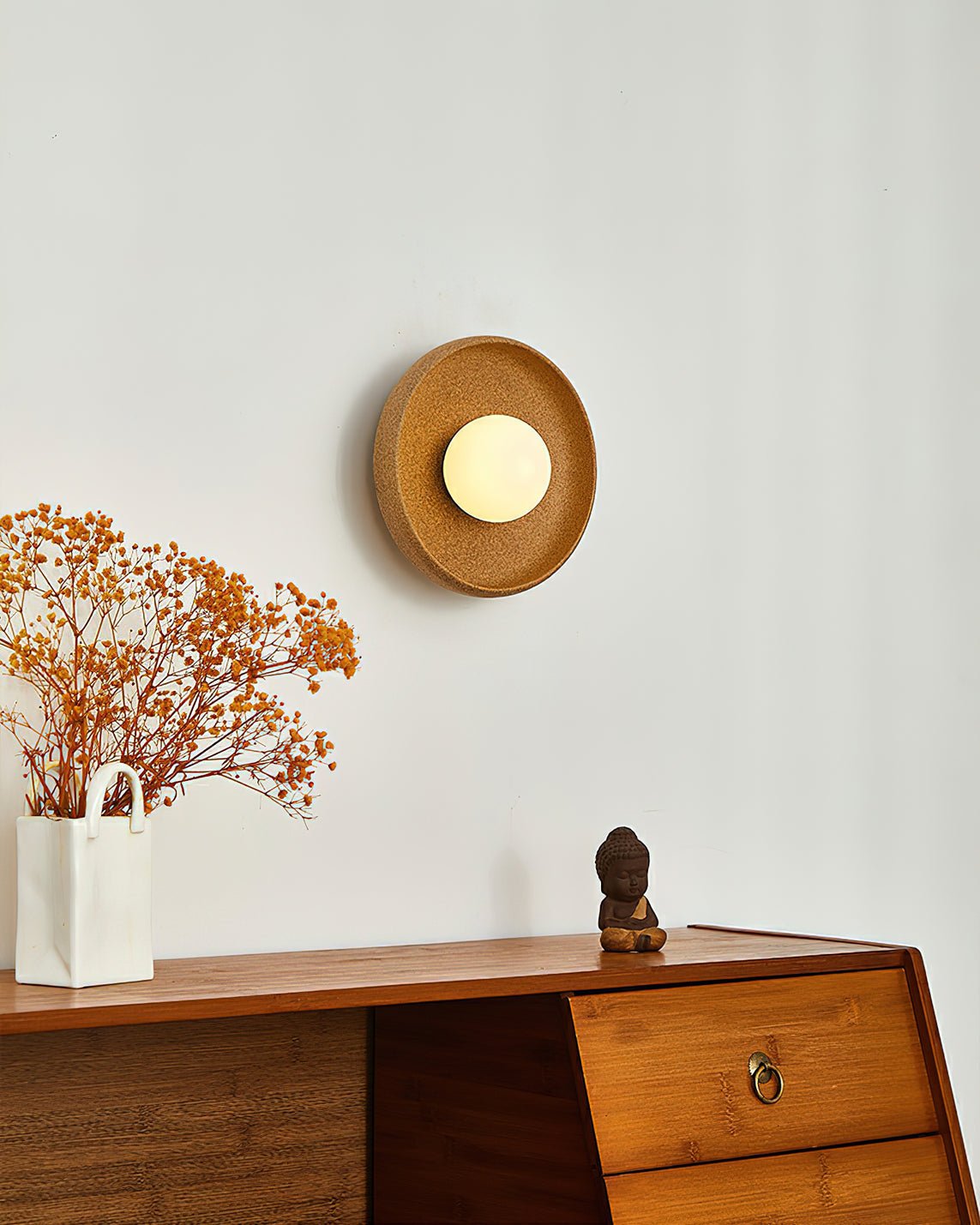 Civarir Modern Minimalist Round Glass Ceramic Wall Light