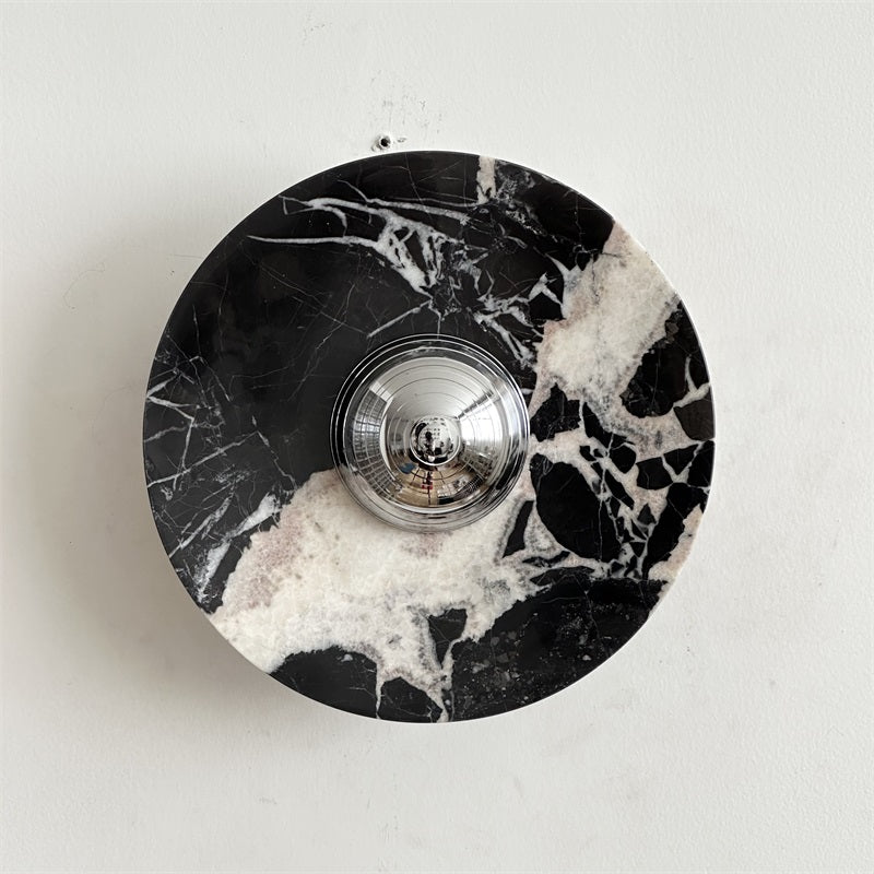 Alba Modern Minimalist Chrome Marble Wall Lamp