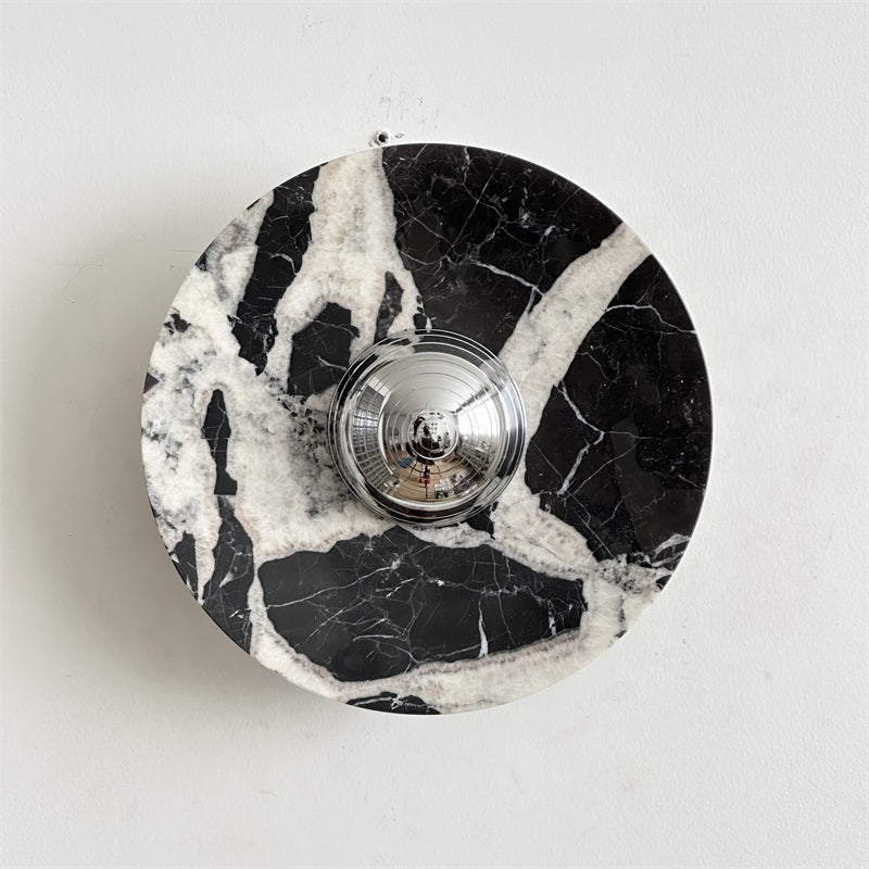Alba Modern Minimalist Chrome Marble Wall Lamp