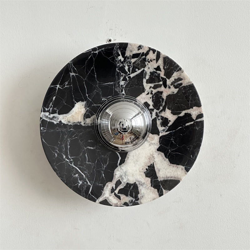 Alba Modern Minimalist Chrome Marble Wall Lamp