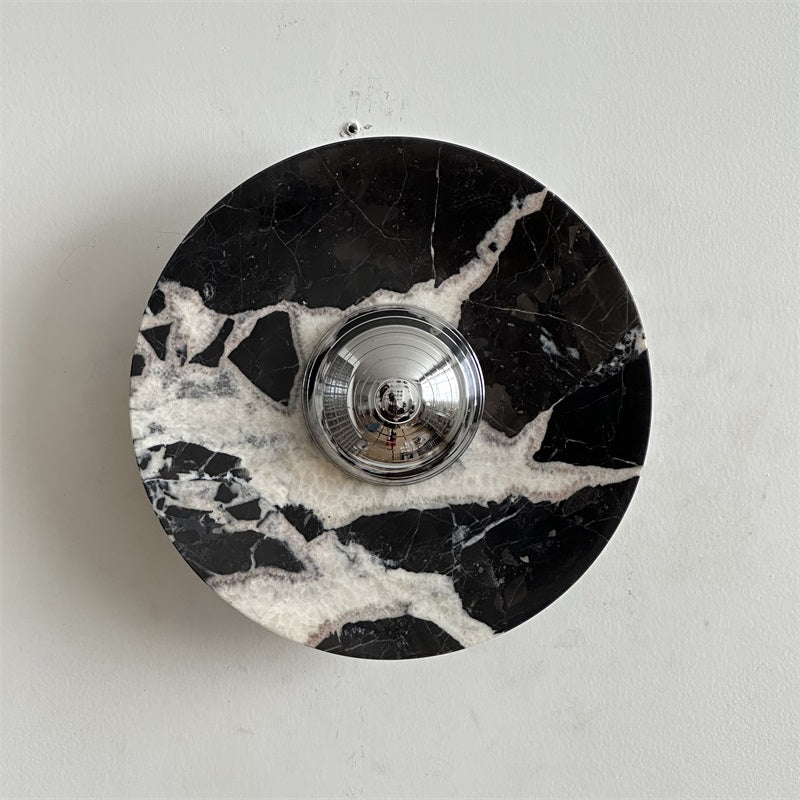 Alba Modern Minimalist Chrome Marble Wall Lamp