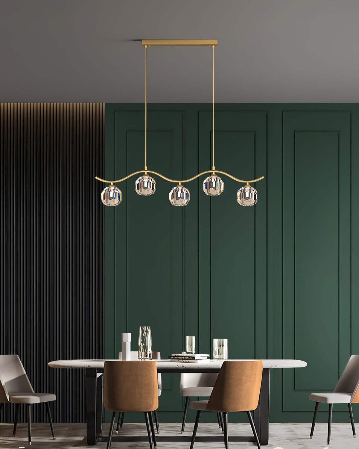 Luxenora Chandelier Copper and Crystal Geometrical