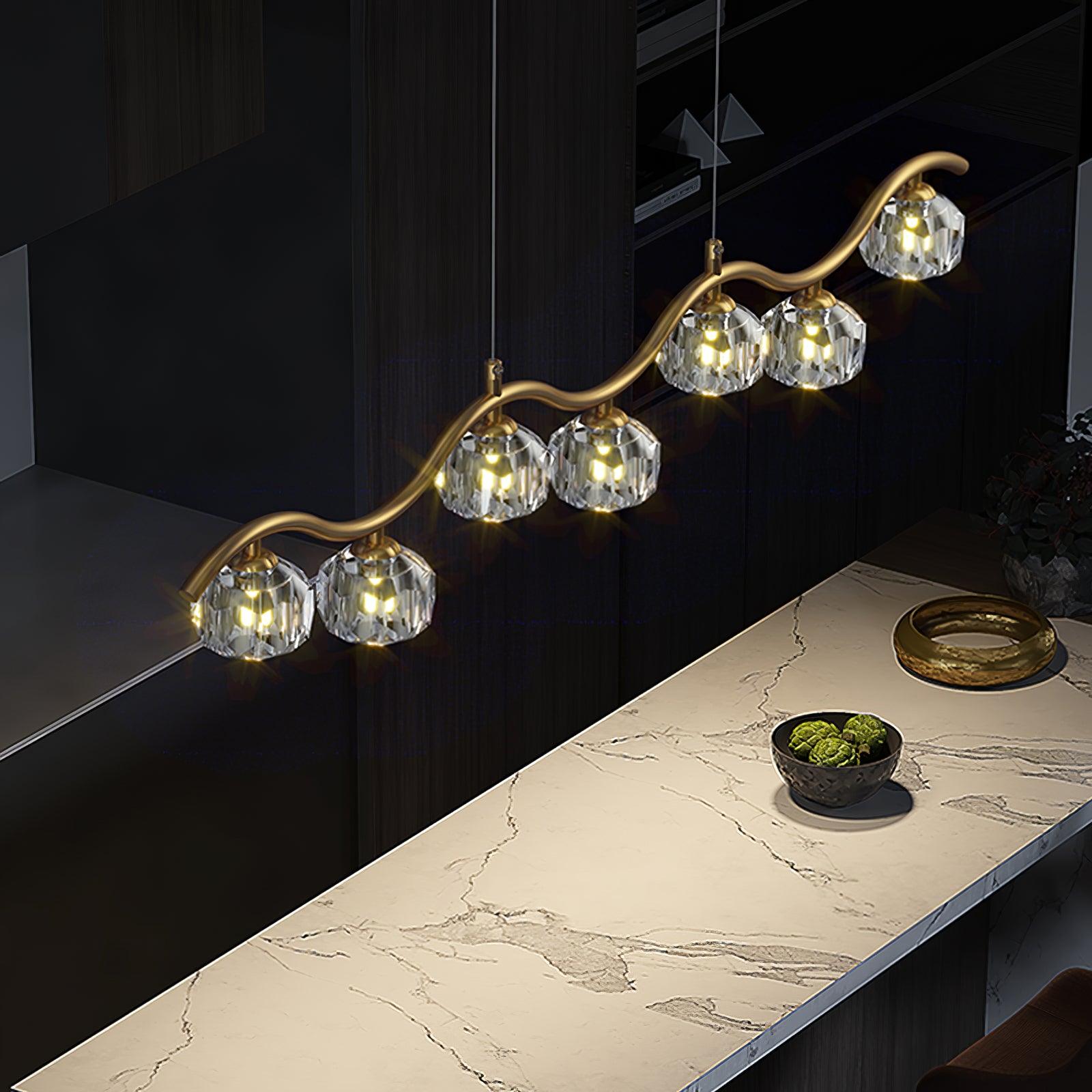 Luxenora Chandelier Copper and Crystal Geometrical