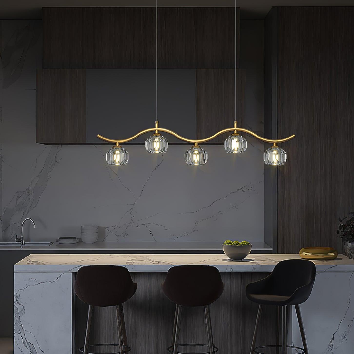 Luxenora Chandelier Copper and Crystal Geometrical