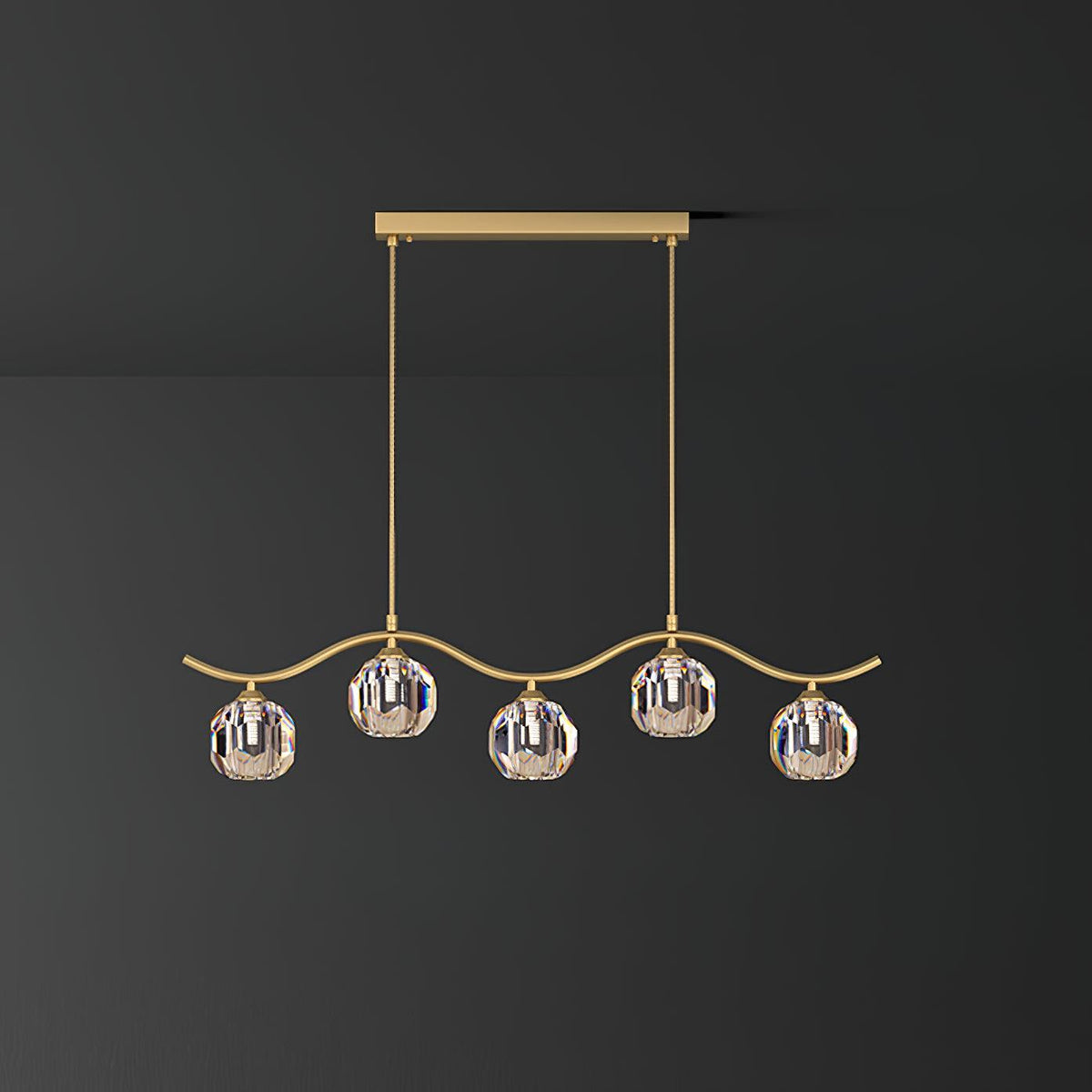 Luxenora Chandelier Copper and Crystal Geometrical