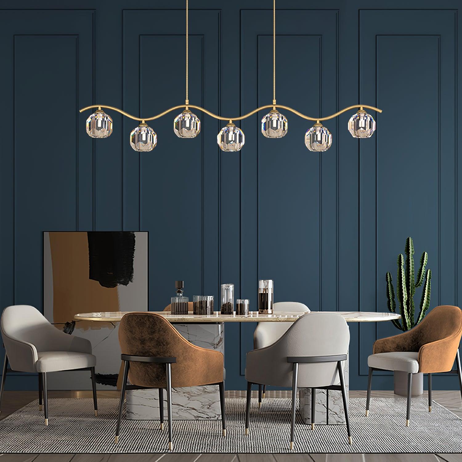 Luxenora Chandelier Copper and Crystal Geometrical