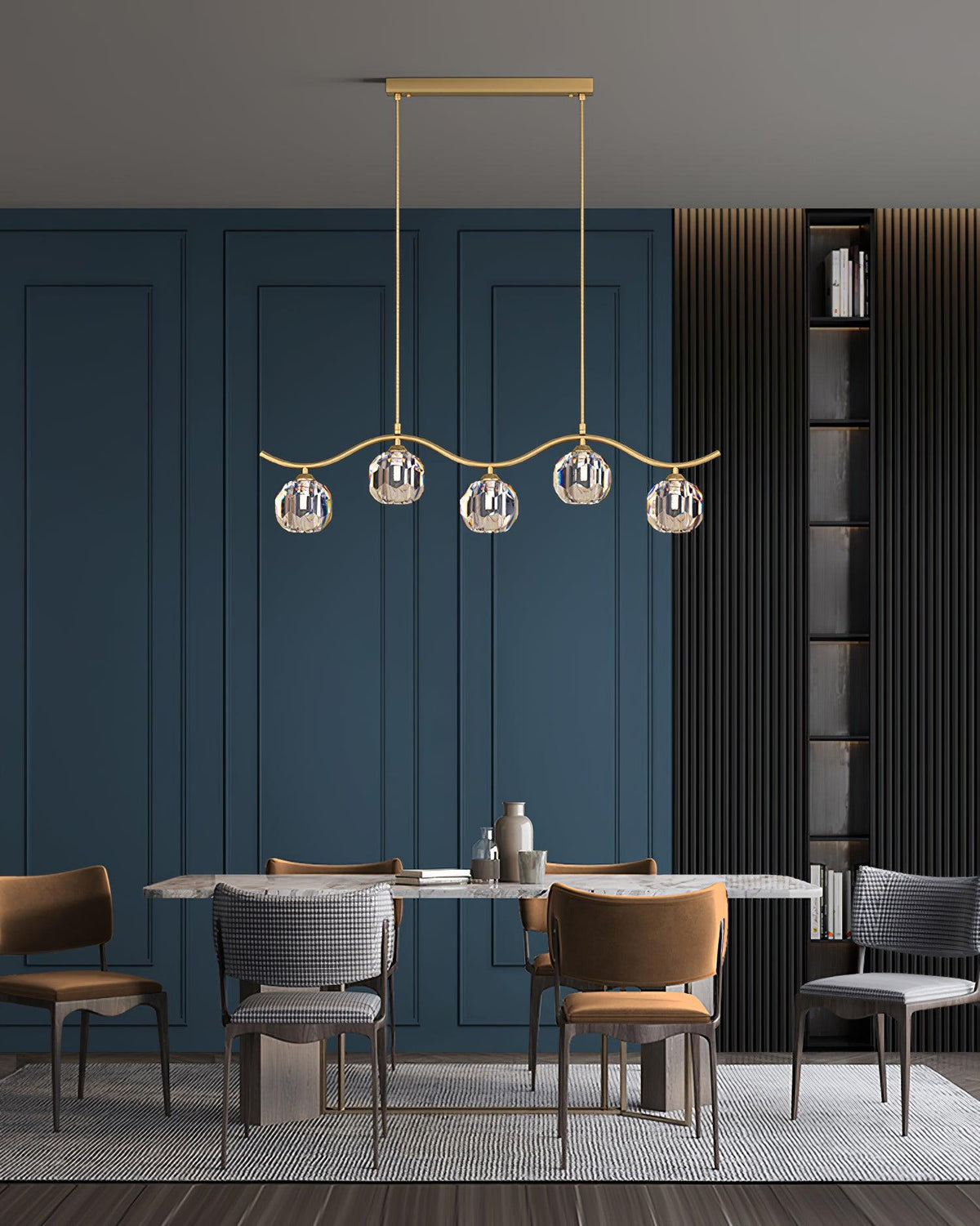 Luxenora Chandelier Copper and Crystal Geometrical