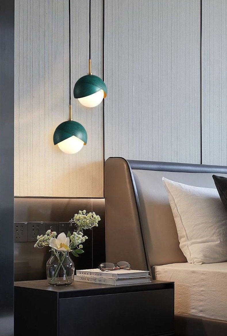 Jynara Pendant Lamp Brass Nested Opal Globe Modern