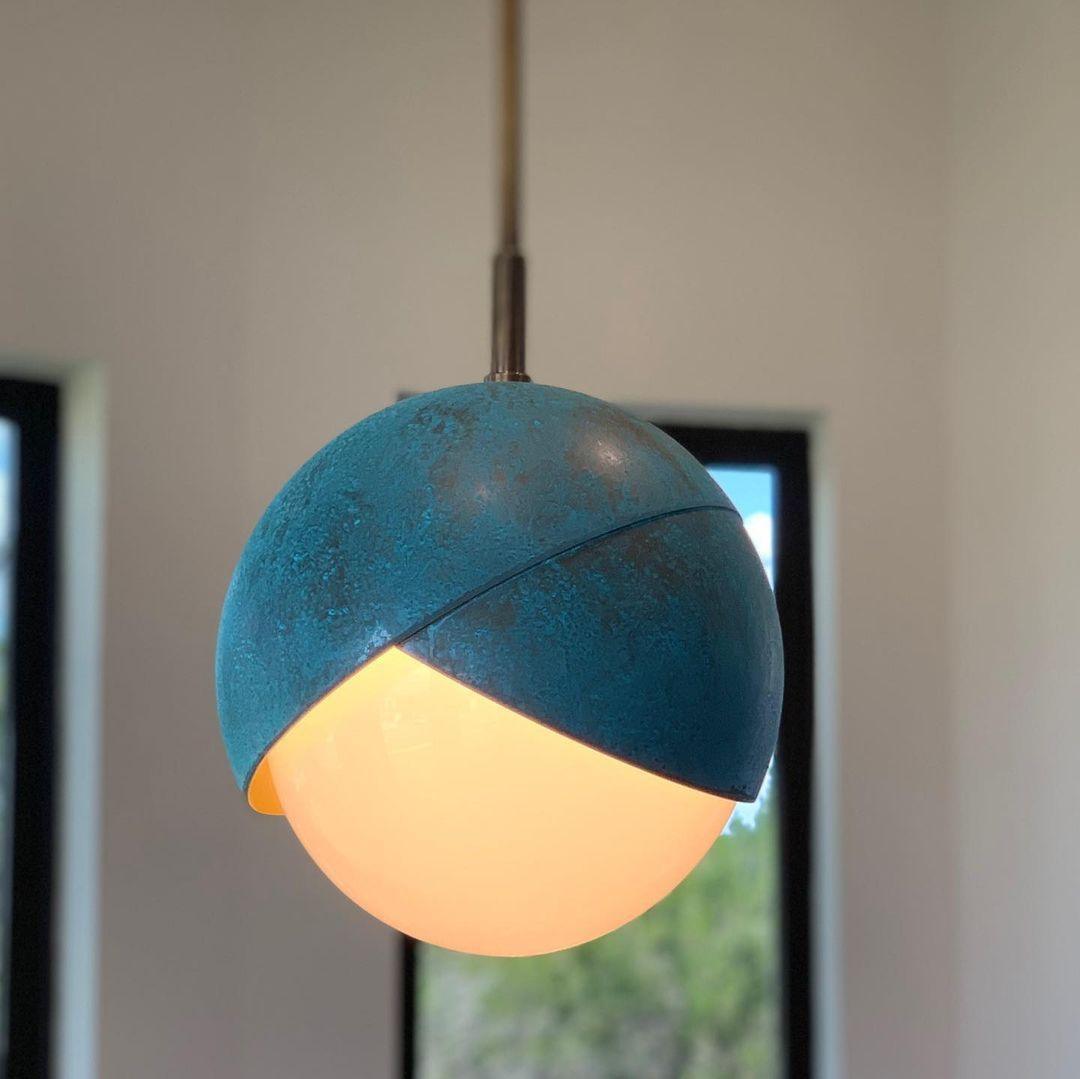 Jynara Pendant Lamp Brass Nested Opal Globe Modern