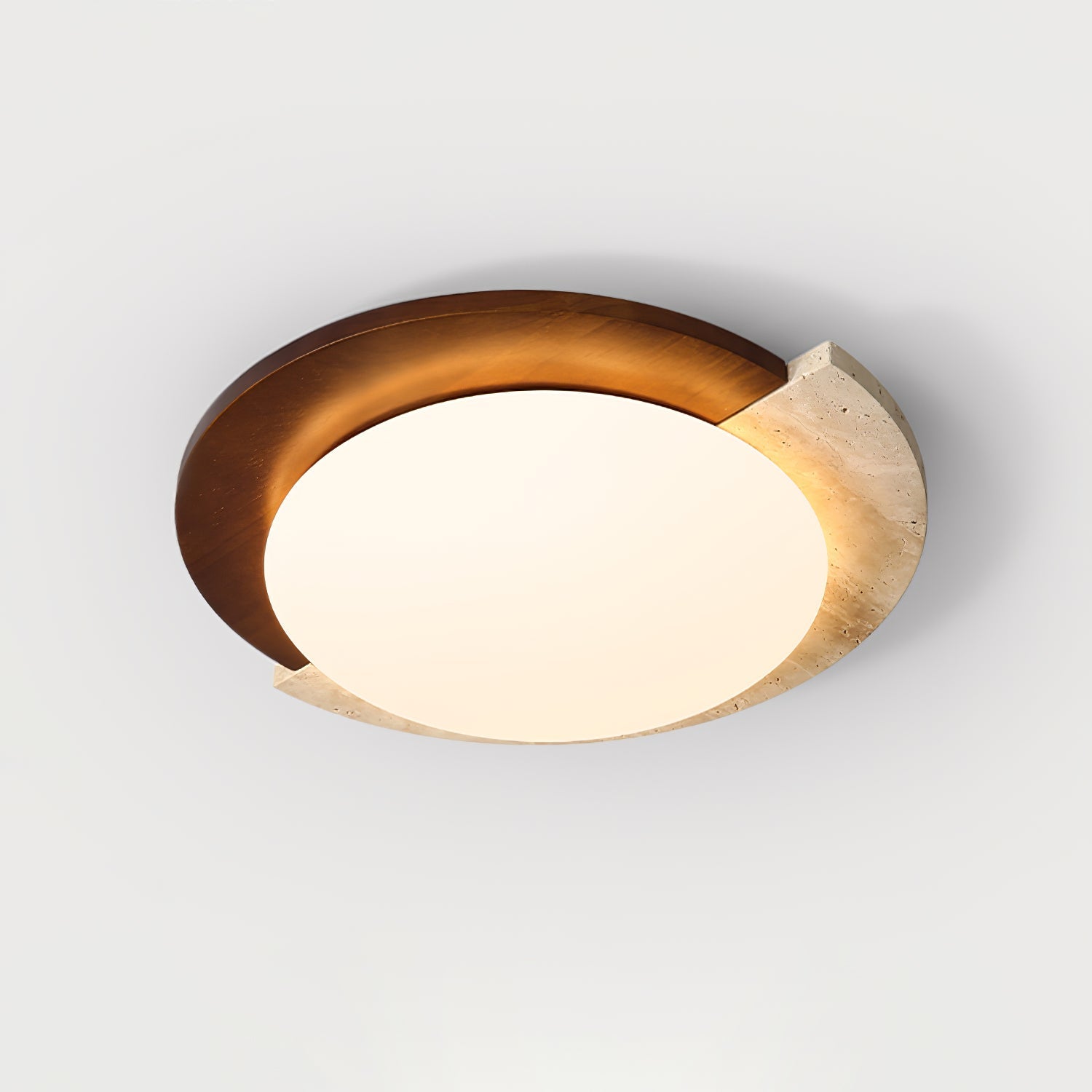 Noraaine Arc-Rim Travertine Ceiling Light