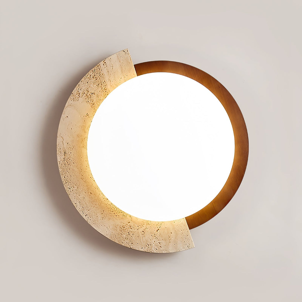 Noraaine Arc-Rim Travertine Ceiling Light