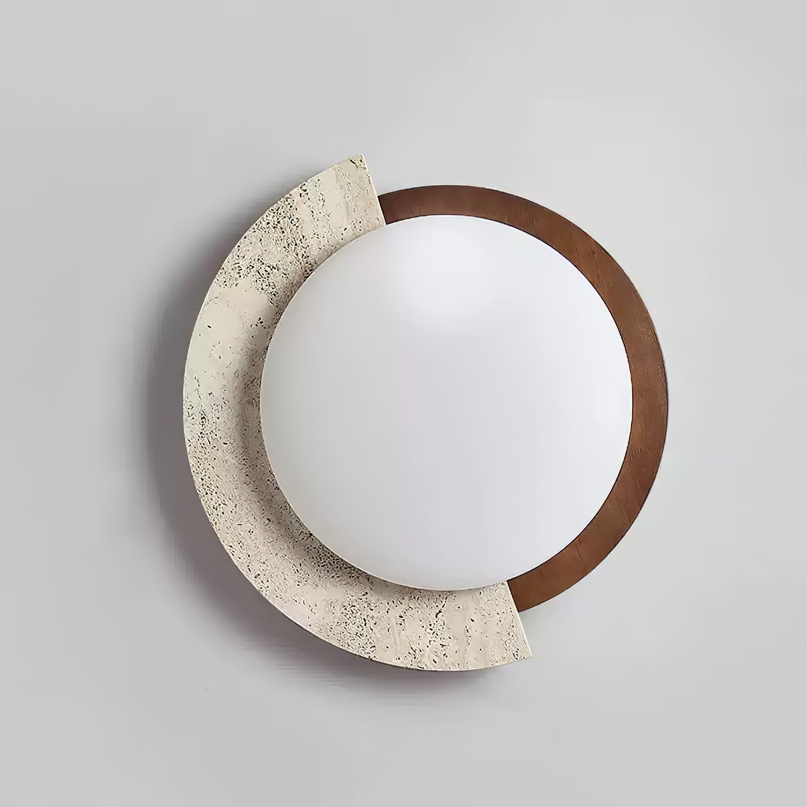 Noraaine Arc-Rim Travertine Ceiling Light