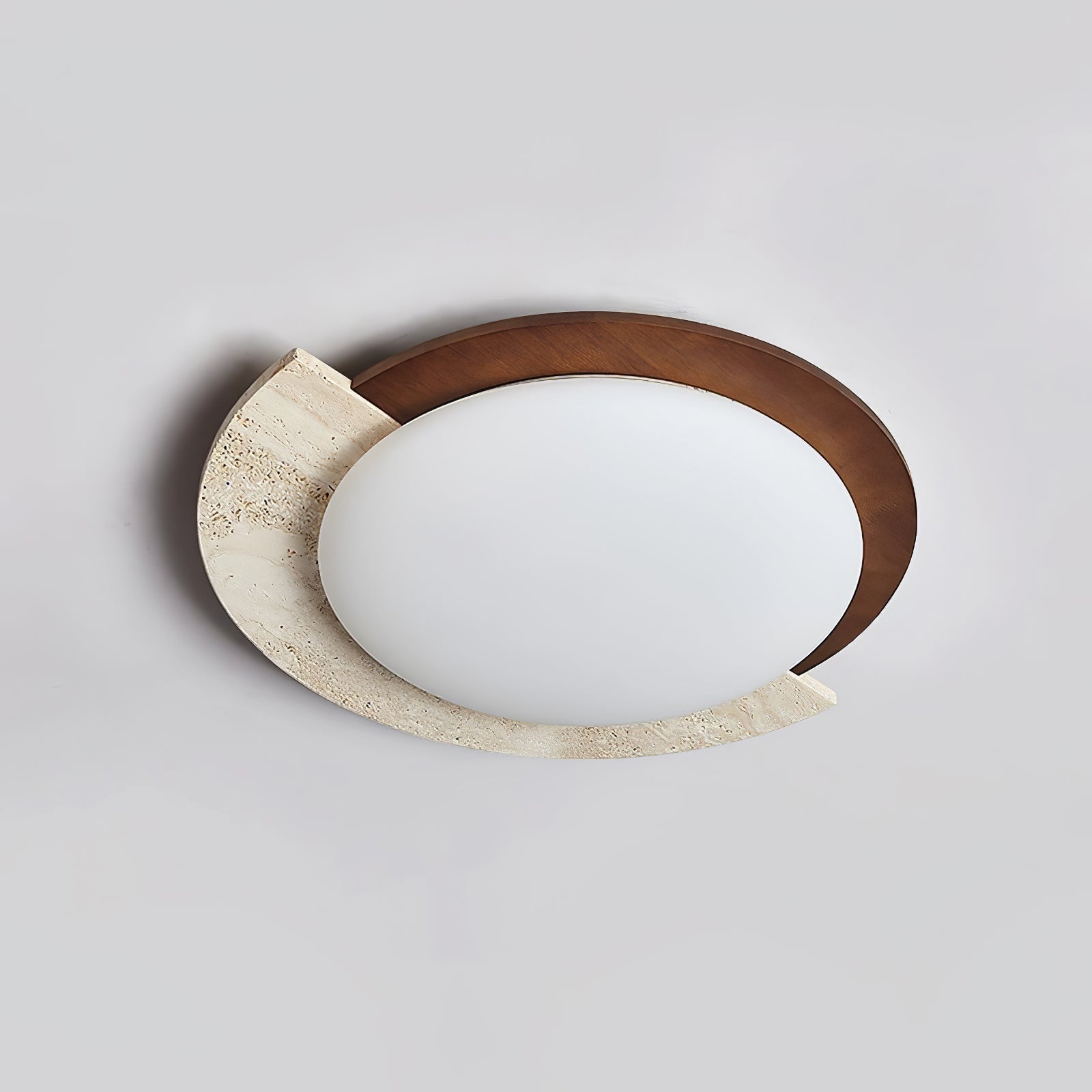 Noraaine Arc-Rim Travertine Ceiling Light