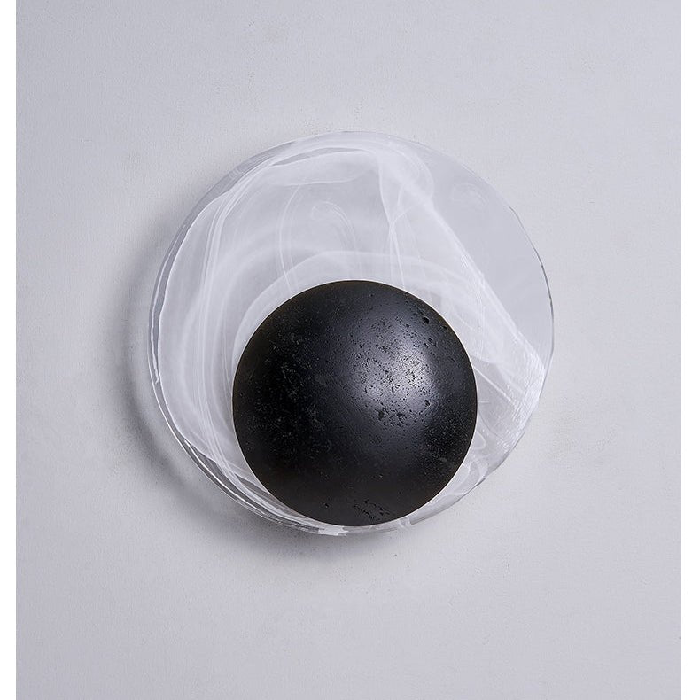Orla Cosmica Eclipse Black Travertine Shell Wall Lamp