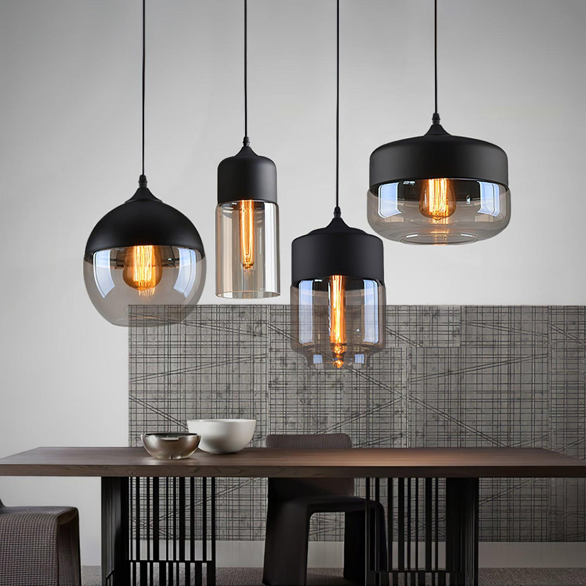 Eirinelle Industrial Glass Pendant Lamp