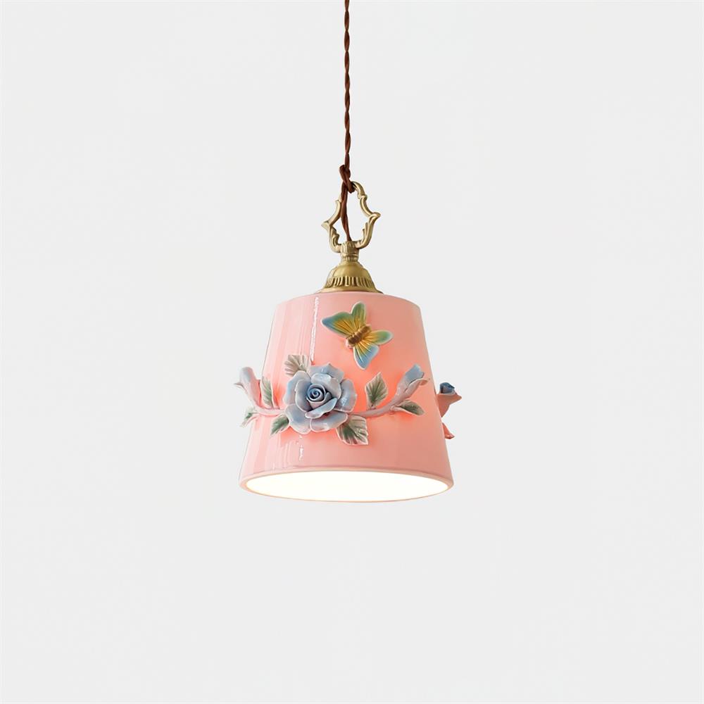Eden Pendant Lamp Floral Butterfly Delight - Neutral Decor
