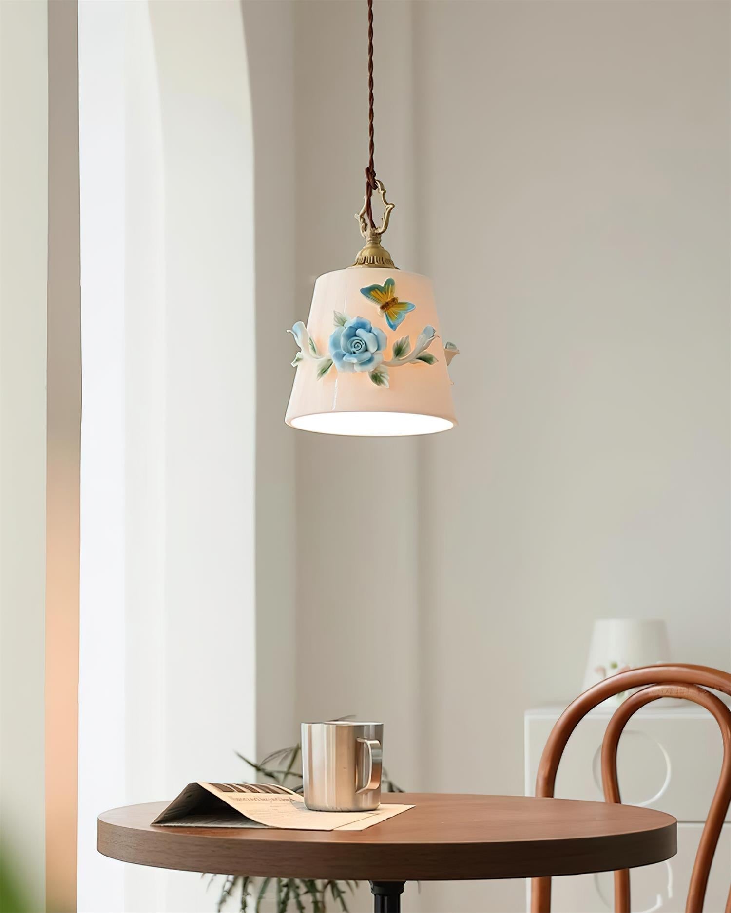 Eden Pendant Lamp Floral Butterfly Delight - Neutral Decor