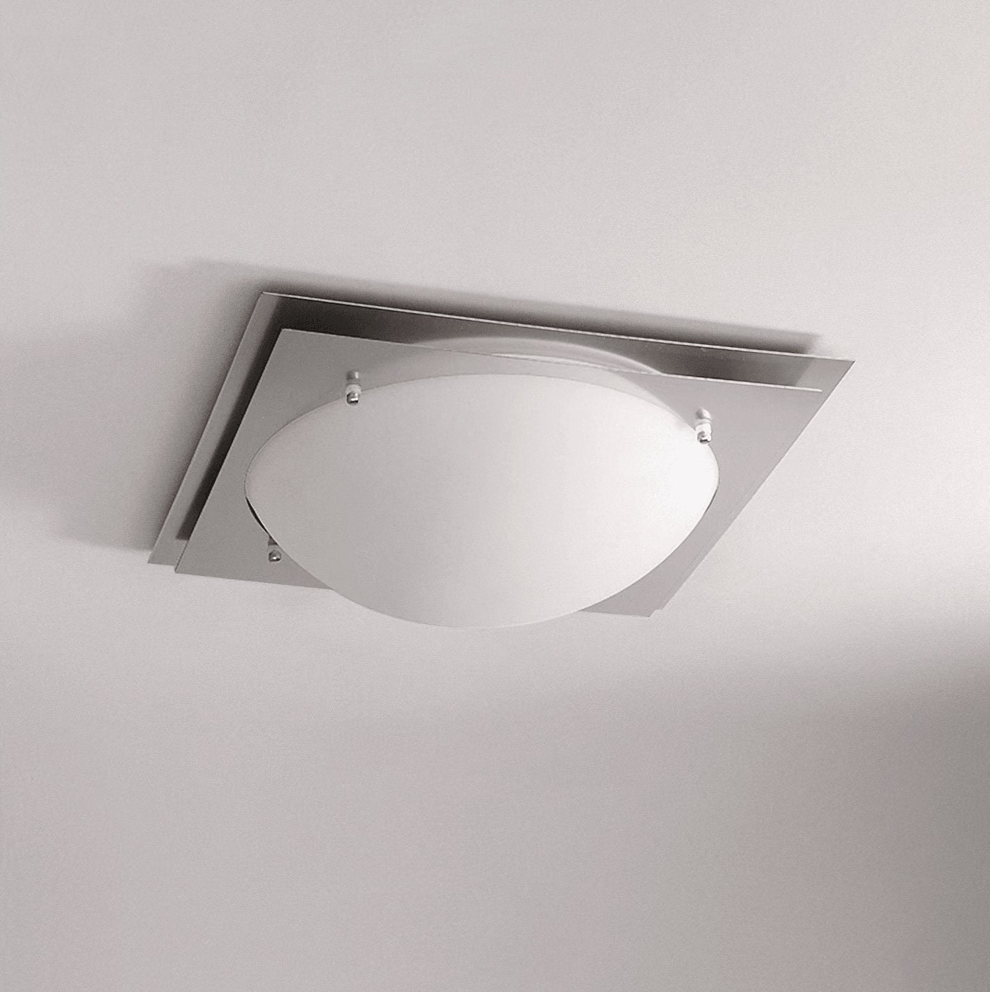 Vane Glass & steel Ceiling Lamp