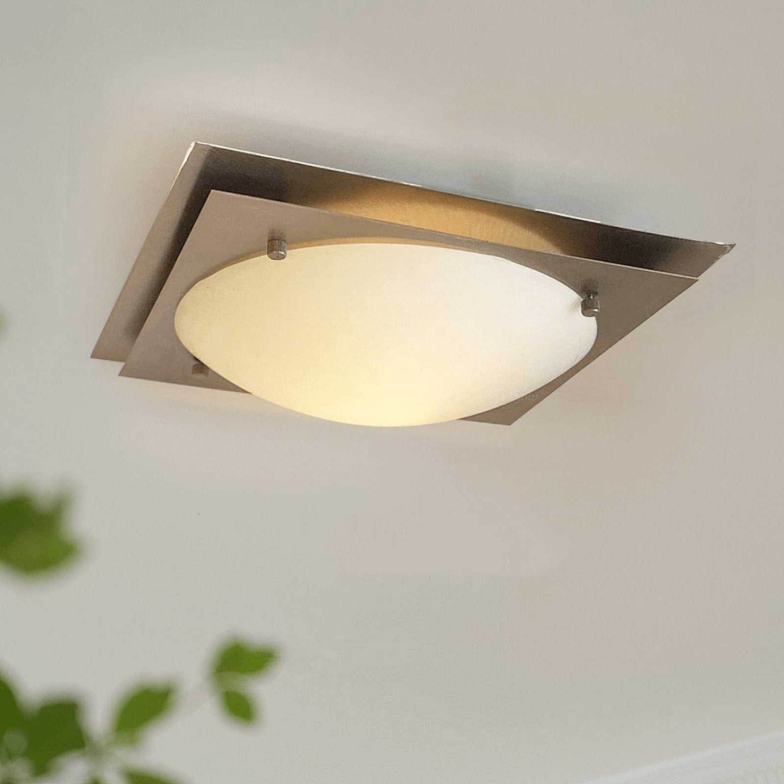 Vane Glass & steel Ceiling Lamp