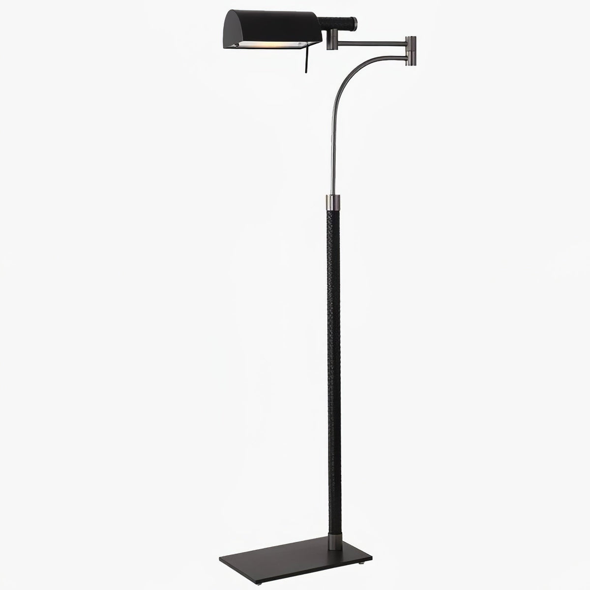 Bane Black Leather Floor Lamp