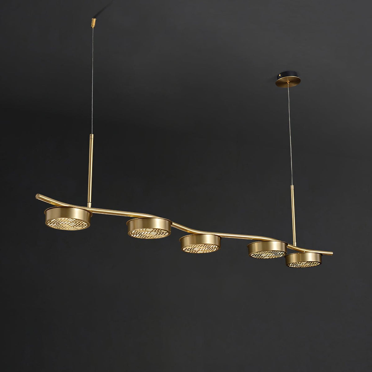 Aureus Sleek Brass Chandelier