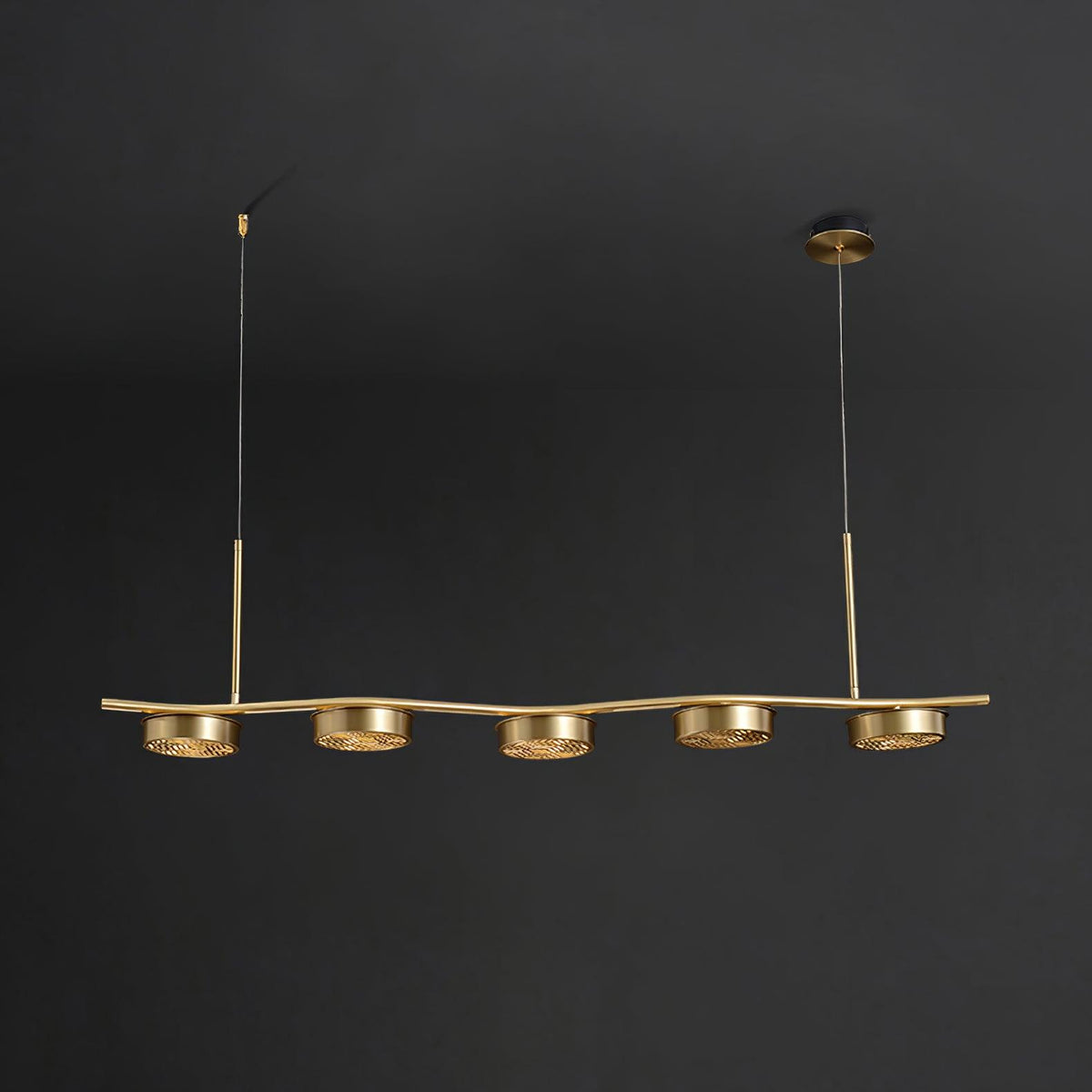 Aureus Sleek Brass Chandelier