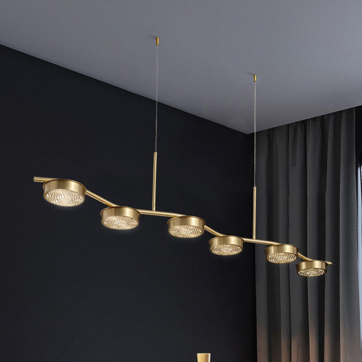 Aureus Sleek Brass Chandelier