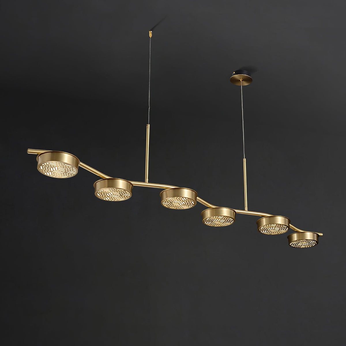 Aureus Sleek Brass Chandelier
