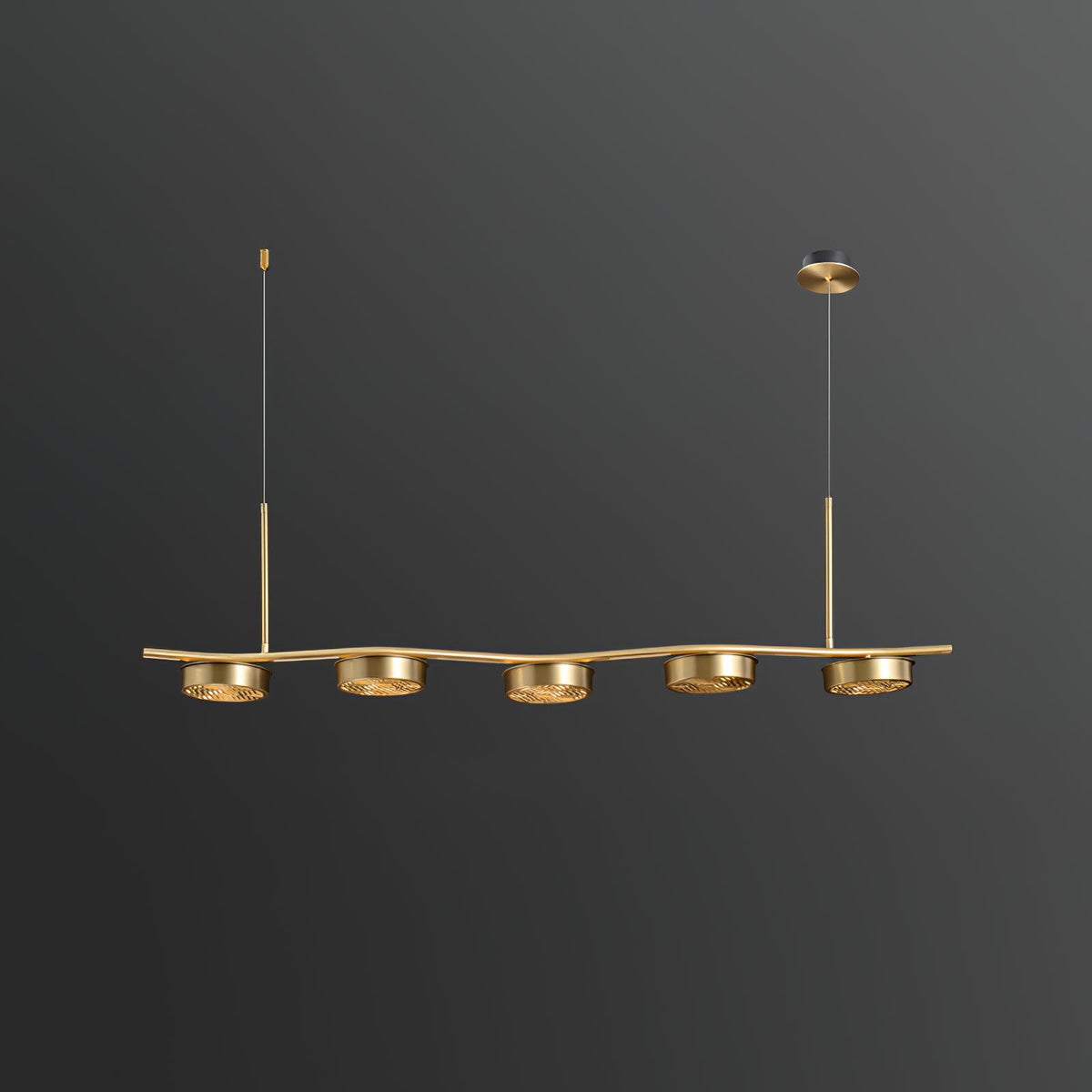 Aureus Sleek Brass Chandelier