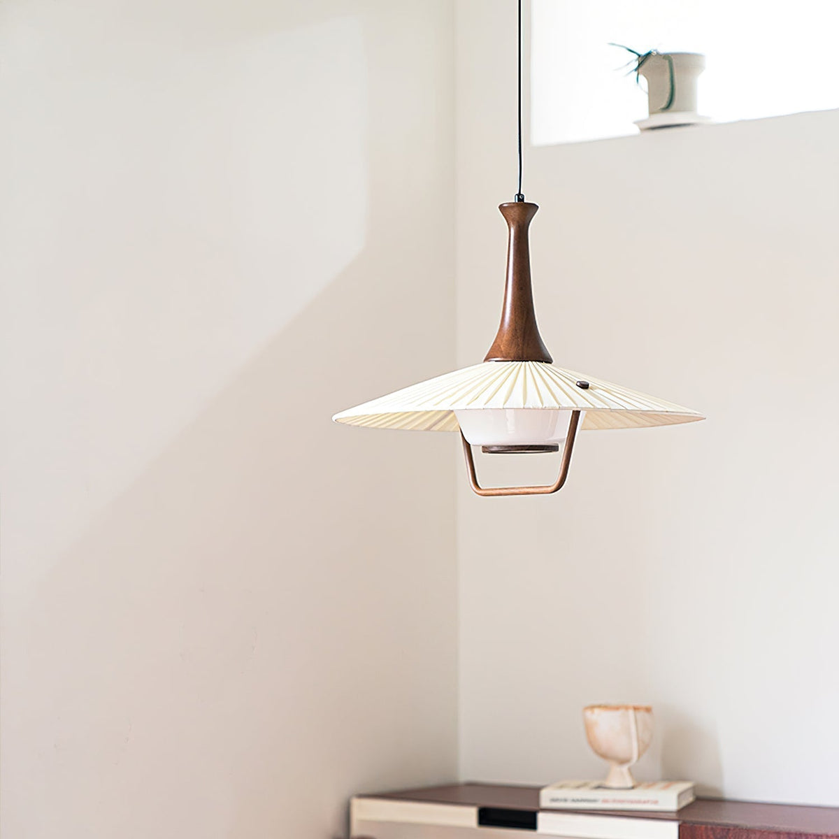 Mydorisra Traditional Classic Fabric Wood Pendant Lamp