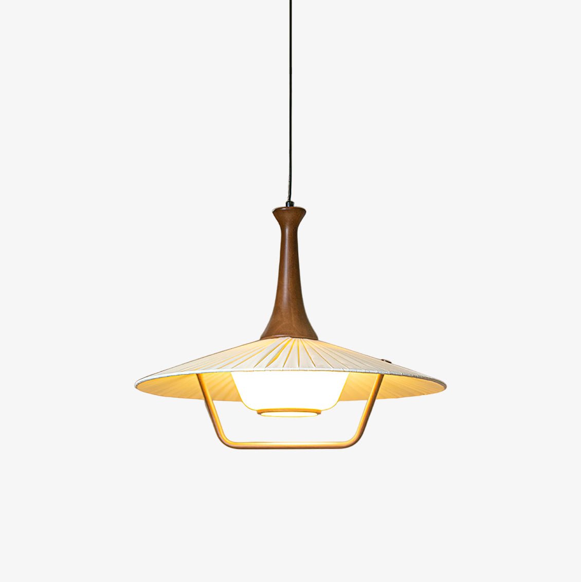 Mydorisra Traditional Classic Fabric Wood Pendant Lamp