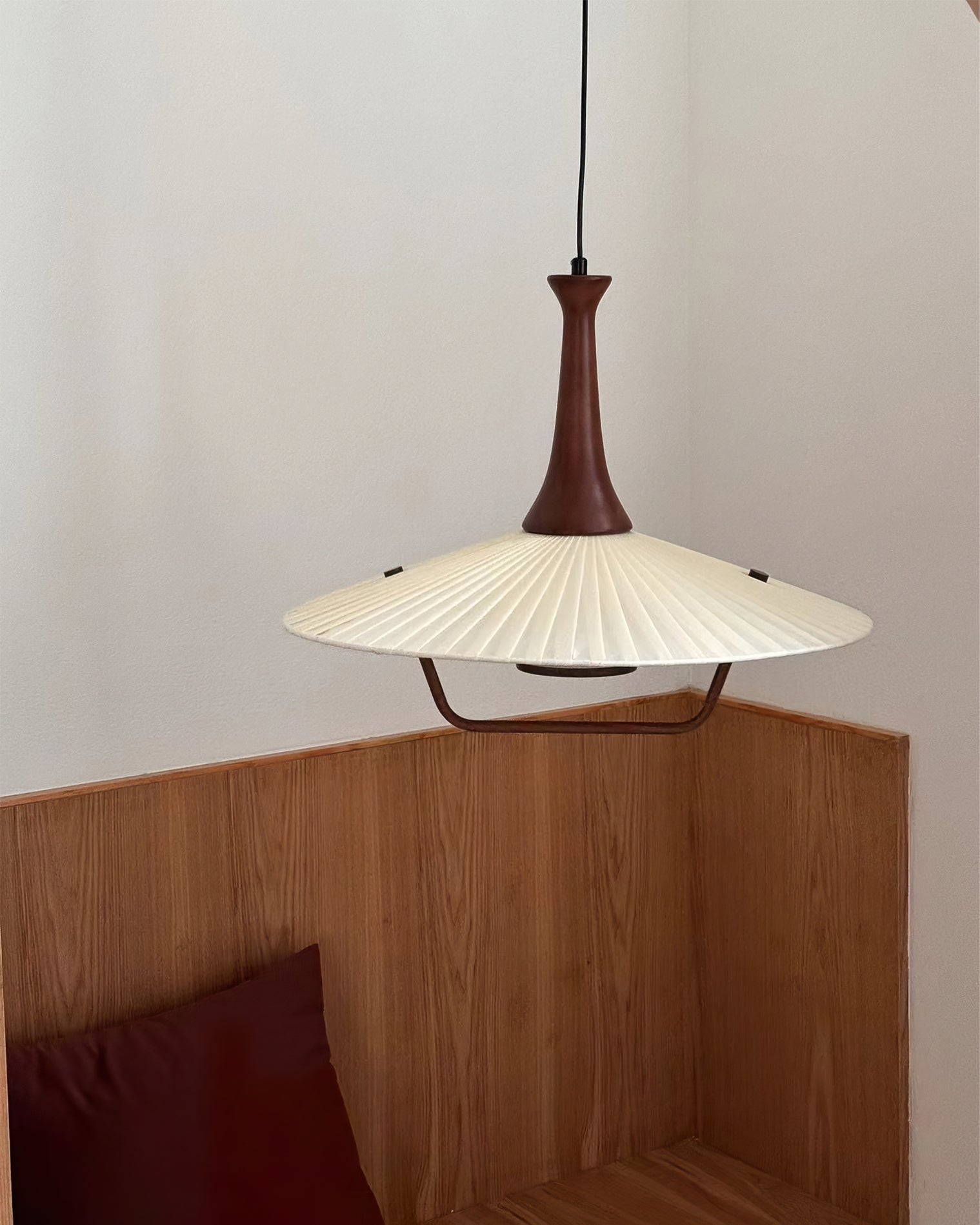 Mydorisra Traditional Classic Fabric Wood Pendant Lamp