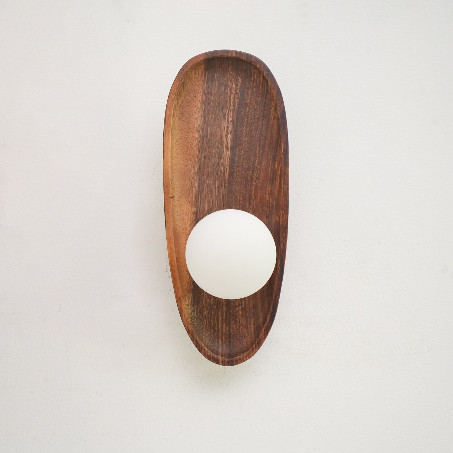 Keith Modern Minimalist Wood Glass Wall Lamp - Neutral Decor