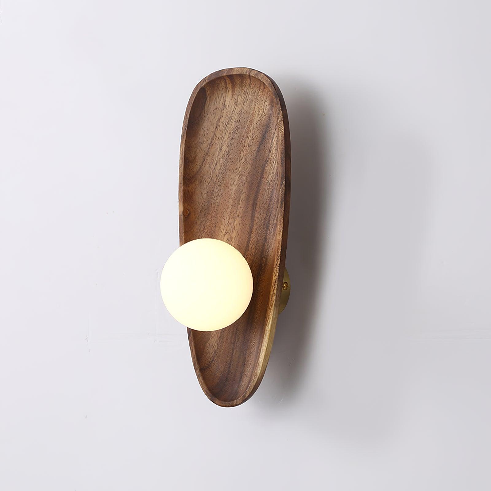 Sylaise Modern Minimalist Wood Glass Wall Lamp