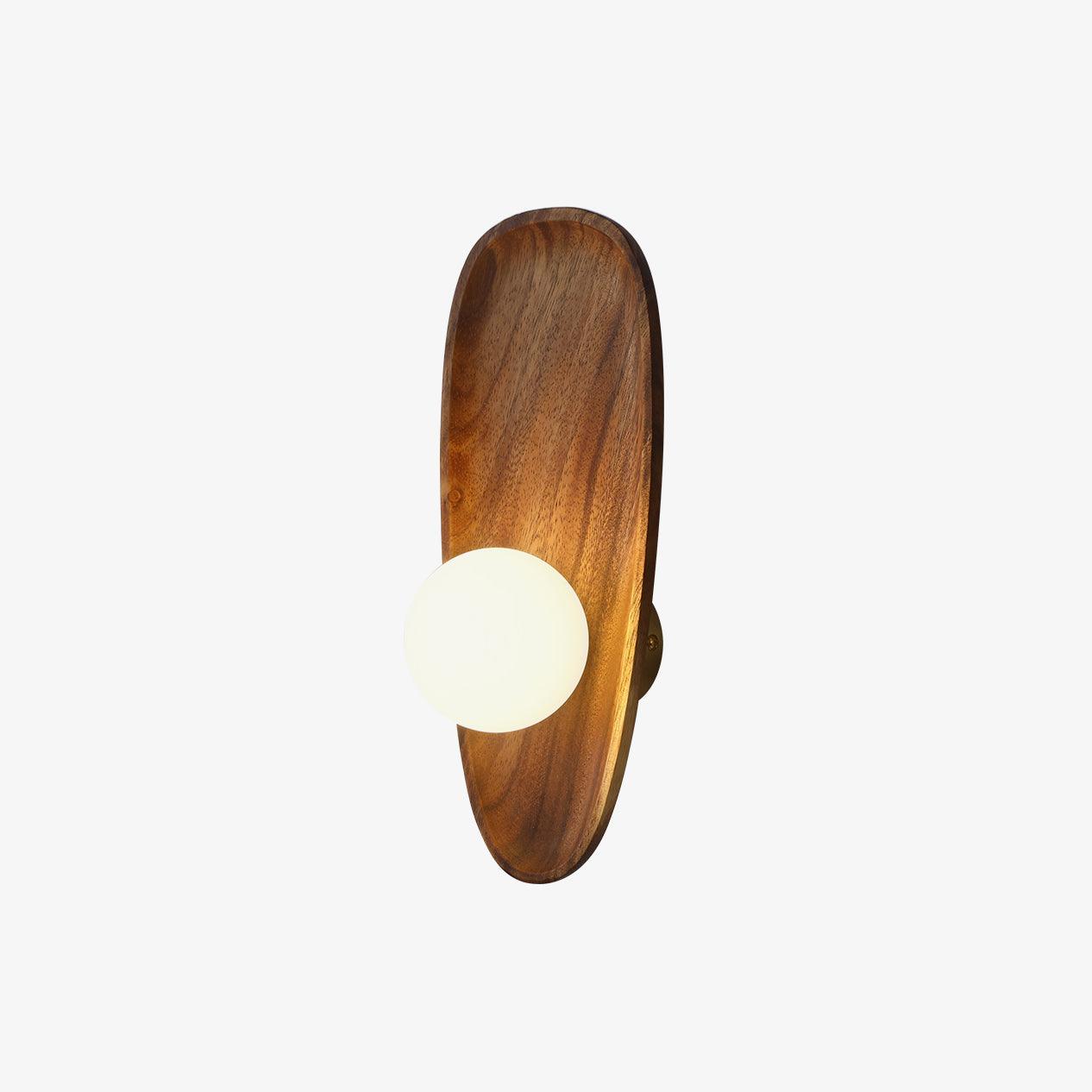 Keith Modern Minimalist Wood Glass Wall Lamp - Neutral Decor