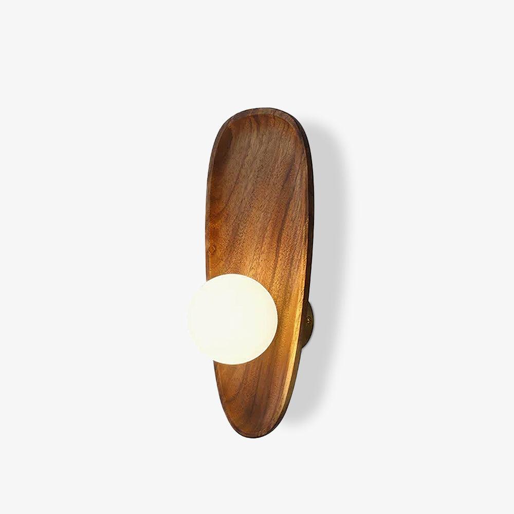 Keith Modern Minimalist Wood Glass Wall Lamp - Neutral Decor