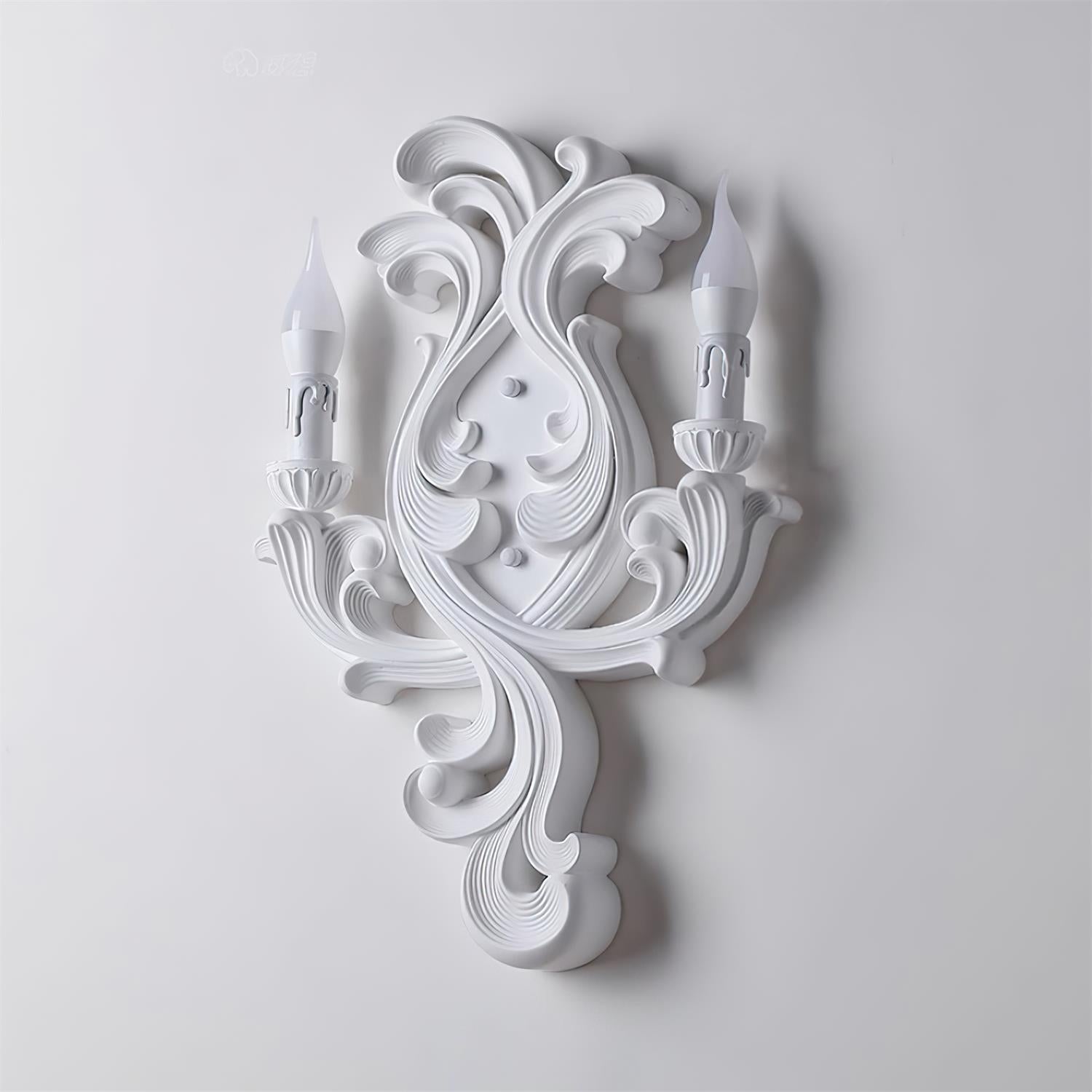Wall Lamp Sculptural Plaster Candle Arms Uplighting Elegant - Neutral Decor