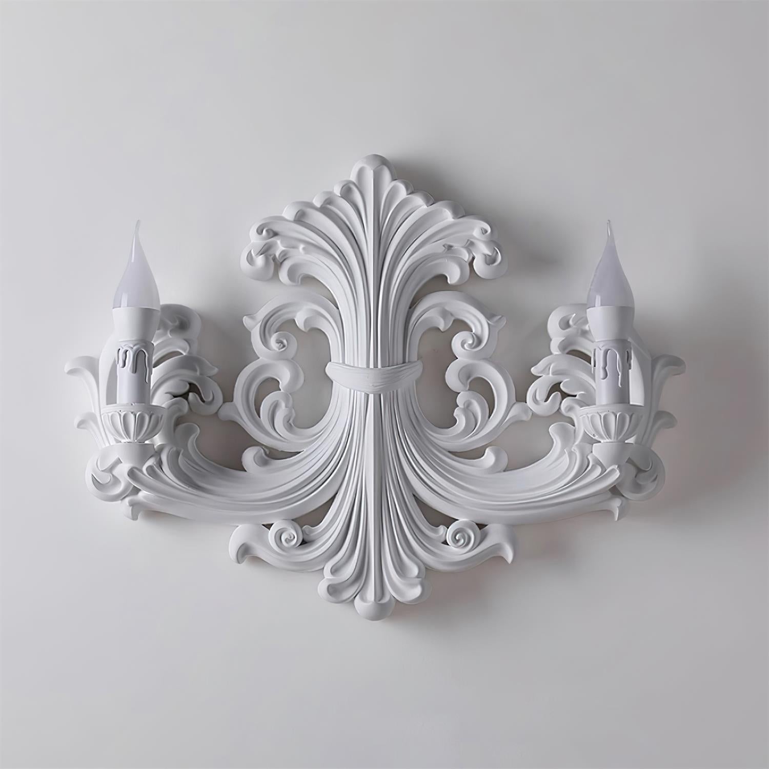 Wall Lamp Sculptural Plaster Candle Arms Uplighting Elegant - Neutral Decor