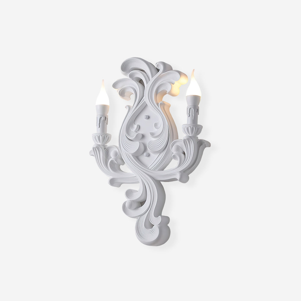Wall Lamp Sculptural Plaster Candle Arms Uplighting Elegant - Neutral Decor
