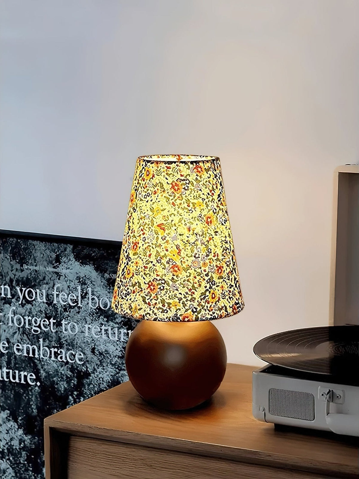 Elvivelia Vintage Wood Table Lamp