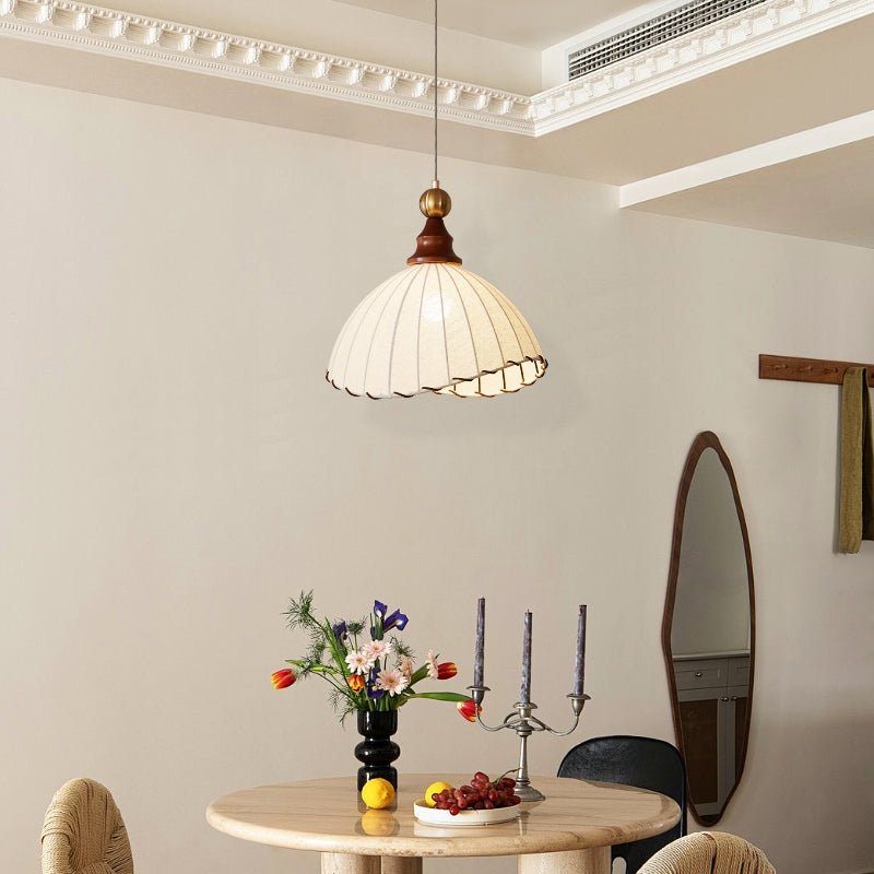 Earian Wood Fabric Elegant Pendant Light