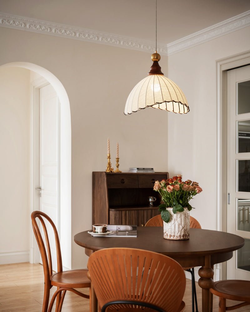 Earian Wood Fabric Elegant Pendant Light
