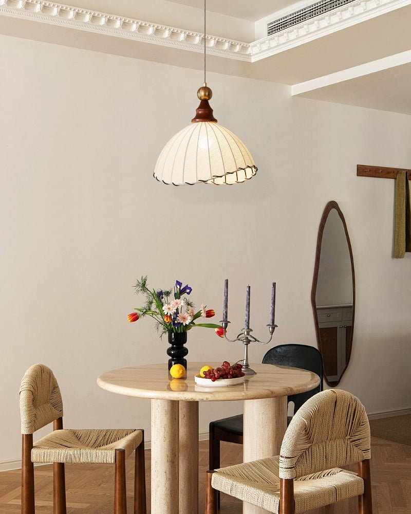 Earian Wood Fabric Elegant Pendant Light