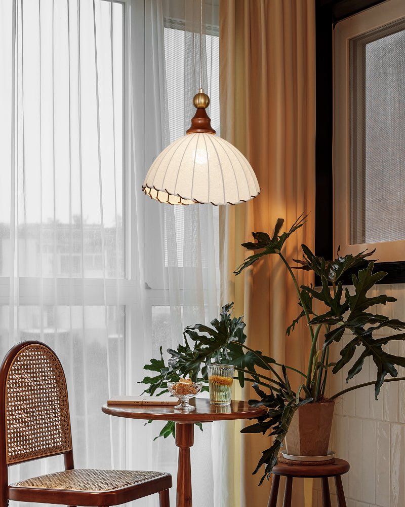 Earian Wood Fabric Elegant Pendant Light