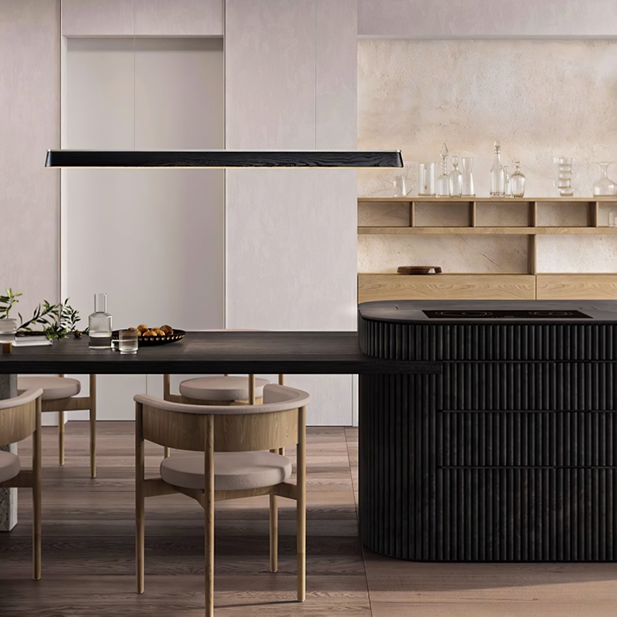 Zura Industrial Wood  Linear Pendant Lamp