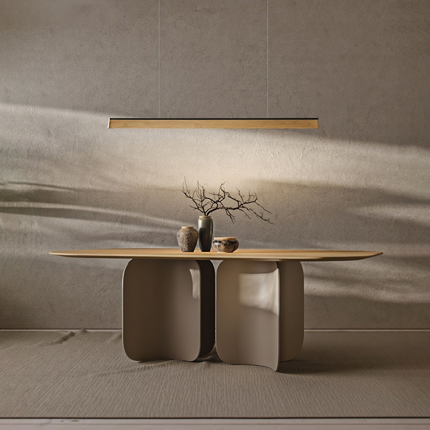 Zura Industrial Wood  Linear Pendant Lamp