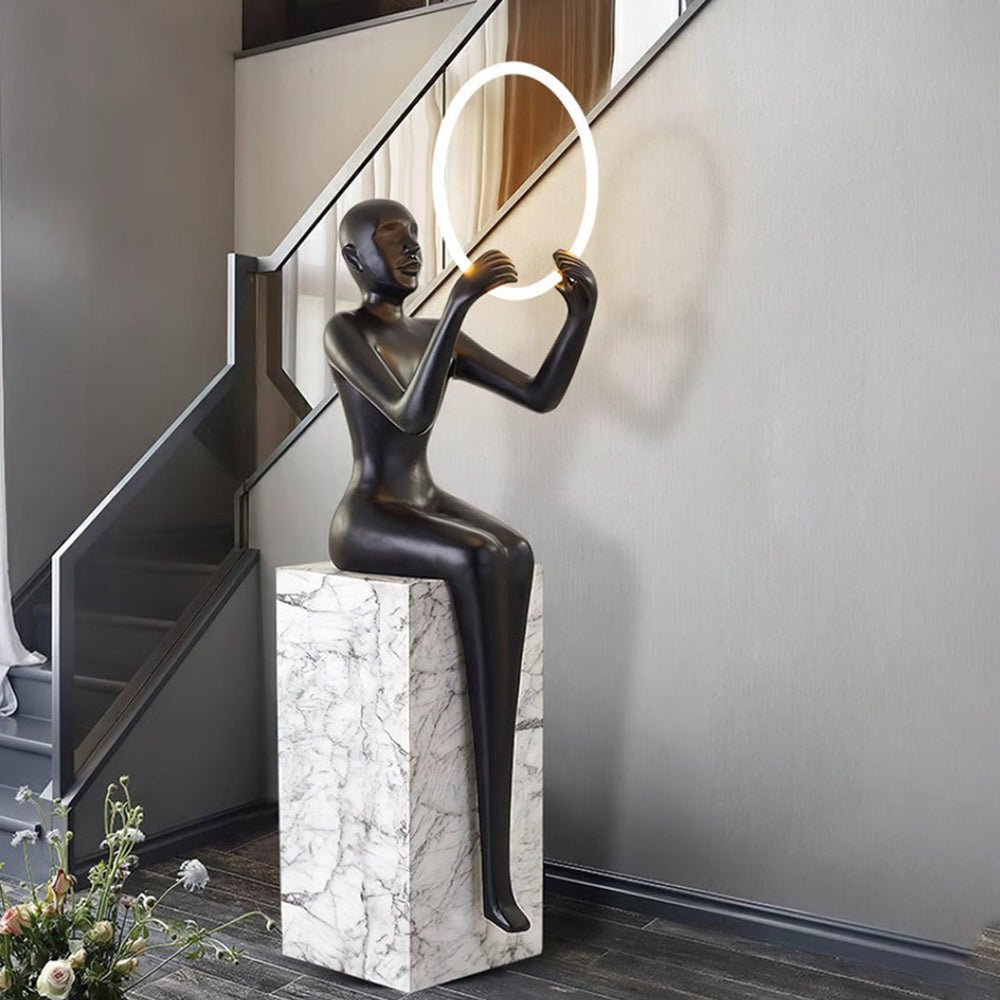 Orelaielle Sculptural Black Floor Lamp