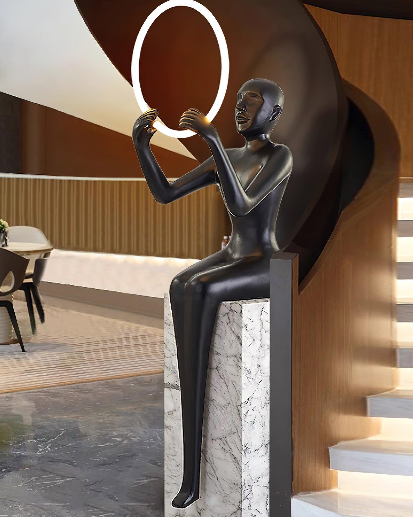Orelaielle Sculptural Black Floor Lamp