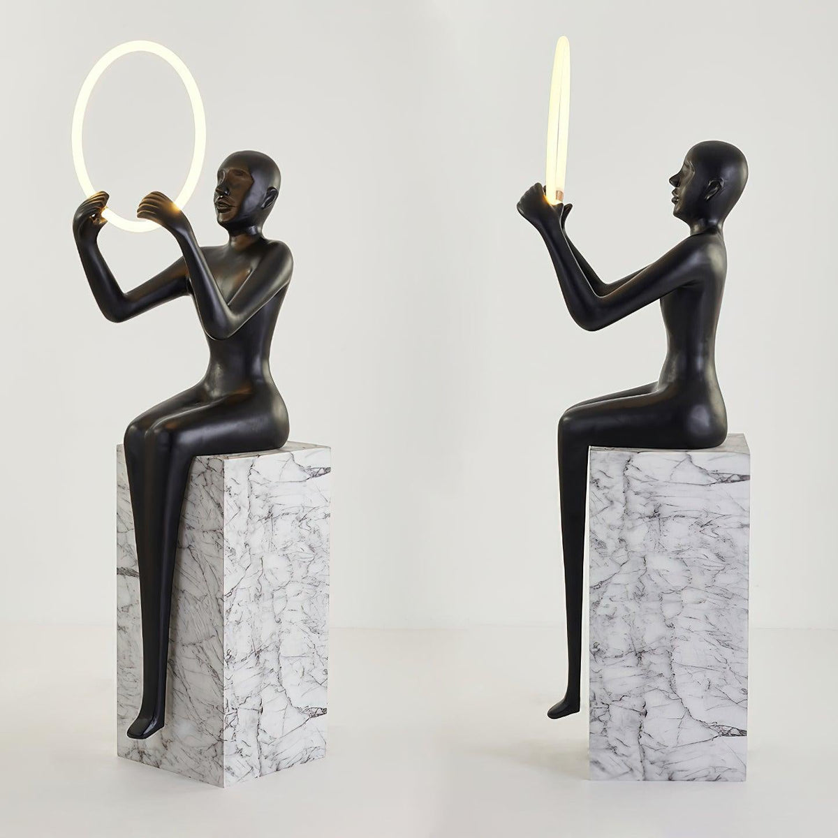 Orelaielle Sculptural Black Floor Lamp